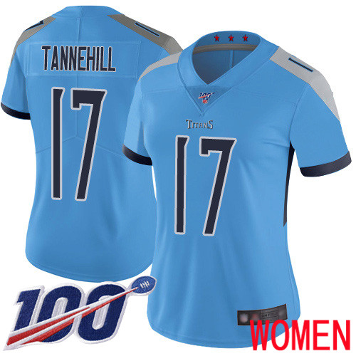 Tennessee Titans Limited Light Blue Women Ryan Tannehill Alternate Jersey NFL Football 17 100th Season Vapor Untouchable